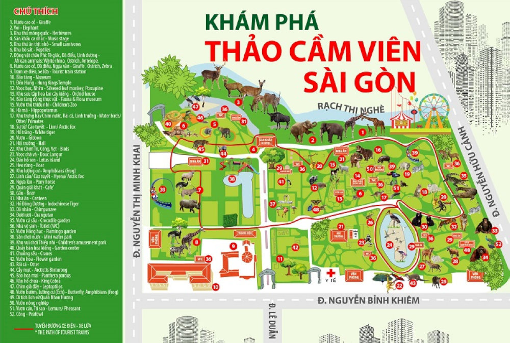 Map of Zoo and Botanical Gardens Ho Chi Minh